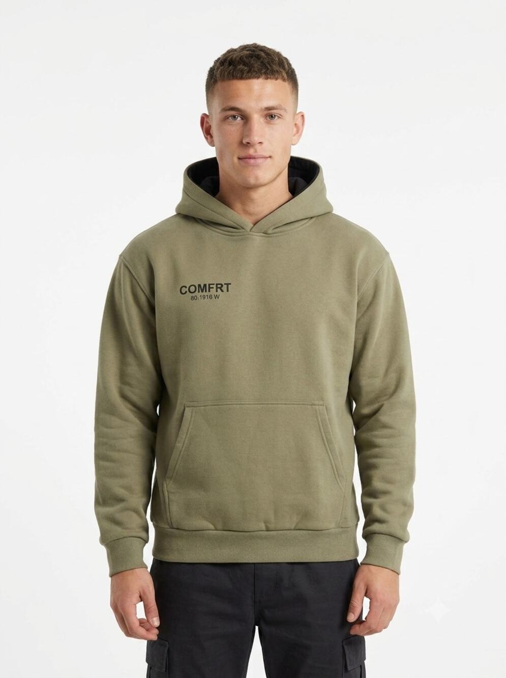 Comfrt Coordinate Hoodie Unisex XS Sage Green Fleece Kangaroo Pocket Pullover